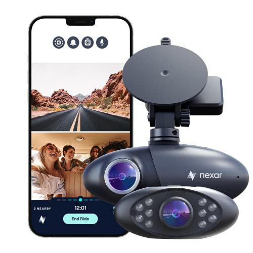 Nexar Pro Dual Dash Cam - HD Front Dash Cam and Interior Car Security Camera - Nexar Dash...