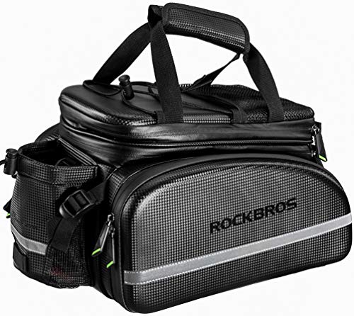 ROCKBROS Bike Rack Bag Trunk Bag Waterproof Carbon Leather Bicycle Rear Seat Cargo Bag...