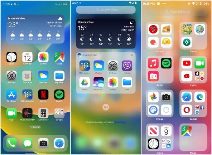 iPhone launcher for Android